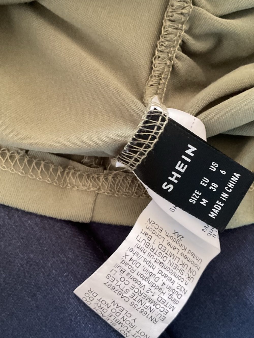 SHEIN Olive Green One-Shoulder Ruched Top - Picture 4 of 4